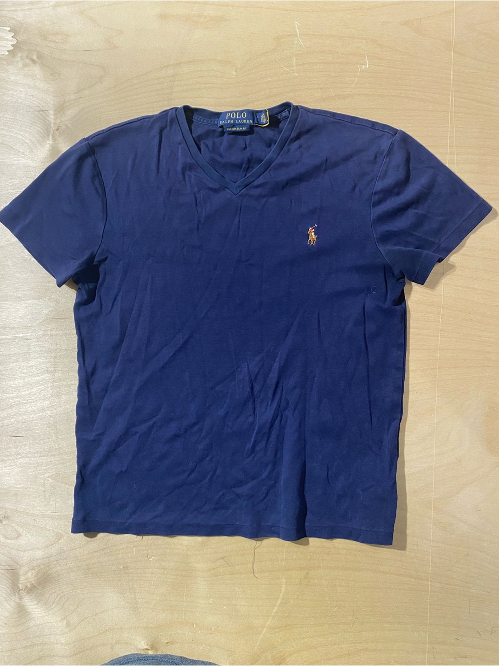 Polo by Ralph Lauren Navy V-Neck Tee Small (AU)